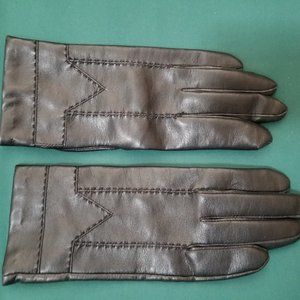 Black Faux Leather Gloves - Novakid by Aris - Size M